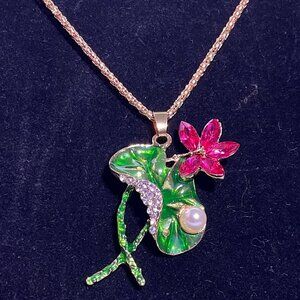 Betsey Johnson Colorful Waterlily Necklace
